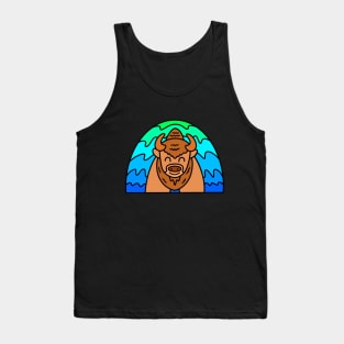 Funny Wood Bison Tank Top